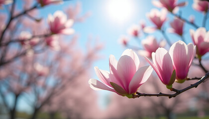 pink magnolia flowers