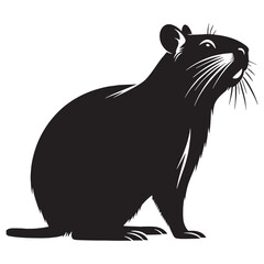 Fine-line agouti silhouette vector ideal for elegant graphic compositions – agouti silhouette – agouti vector – agouti illustration – silhouette of agouti

