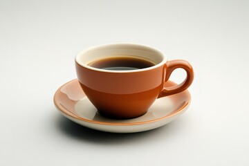 Obraz premium A rich and bold flat white coffee served in a warm ceramic cup with a smooth finish.
