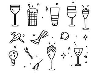 Party Ribbon line art icon illustration for special events