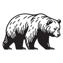 Sleek-edge bear silhouette vector designed for crisp brand visuals – bear silhouette – bear vector – bear illustration – silhouette of bear

