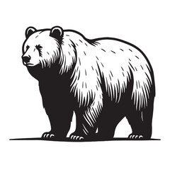 Robust bear silhouette vector perfect for solid brand foundation – bear silhouette – bear vector – bear illustration – silhouette of bear

