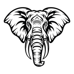 Obraz premium Majestic Elephant Bold Black and White Design, Isolated, Elegant