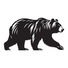 Fototapeta premium Polished-edge bear silhouette vector created for elegant visual accents – bear silhouette – bear vector – bear illustration – silhouette of bear