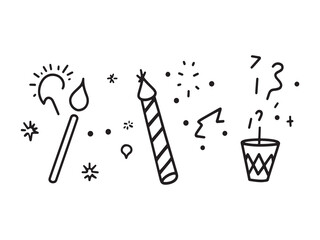 Party Sign line art icon modern party illustration
