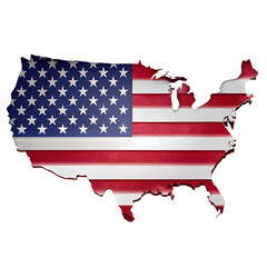 USA Map with Grunge American Flag Patriotism Background Image isolated on transparent background