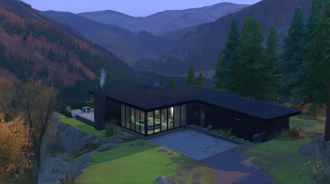 Modern mountain home with scenic views