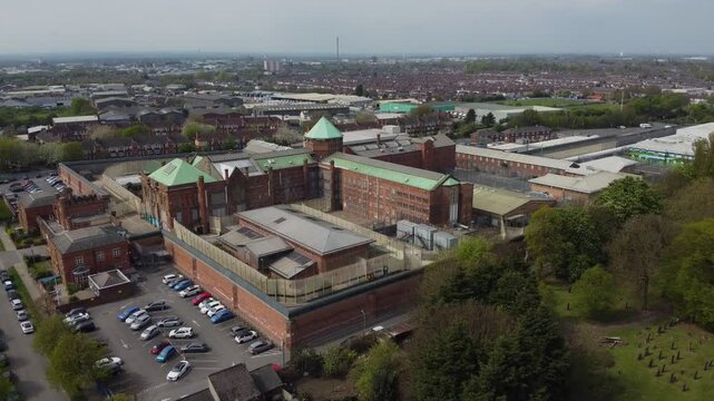 Drone 50fps. HMP Hull prison. Hull.UK
