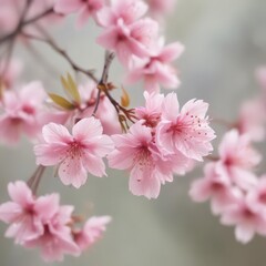 Fototapeta premium pink cherry blossom, pink cherry blossoms, peach tree blossom