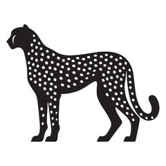 Fototapeta premium Sleek cheetah silhouette vector designed for modern branding applications – cheetah silhouette – cheetah vector – cheetah illustration – silhouette of cheetah