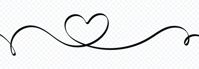 Hearts continuous one line art drawing. Hand drawn vector minimalist illustration of love concept. Symbol of love one line abstract minimalist doodle outline. Vector illustration.