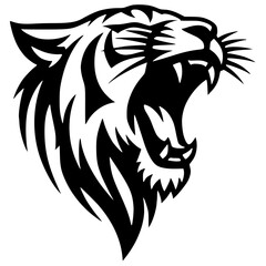 Tiger roar silhouette