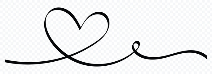 Hearts continuous one line art drawing. Hand drawn vector minimalist illustration of love concept. Symbol of love one line abstract minimalist doodle outline. Vector illustration.