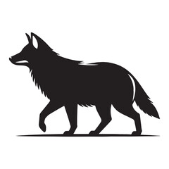 Precise dhole silhouette vector perfect for detailed graphic presentations – dhole silhouette – dhole vector – dhole illustration – silhouette of dhole

