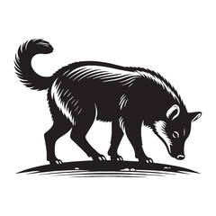 Bold-edged dhole silhouette vector crafted for standout brand visuals – dhole silhouette – dhole vector – dhole illustration – silhouette of dhole

