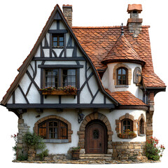 Obraz premium Detailed miniature european style house model