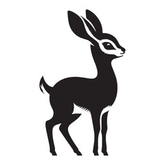 Sharp-profile dik-dik silhouette vector tailored for bold branding – dik-dik silhouette – dik-dik vector – dik-dik illustration – silhouette of dik-dik

