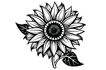 Vector silhouette of a sunflower.