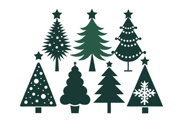 Obraz premium Christmas Tree Silhouettes For Holiday Design