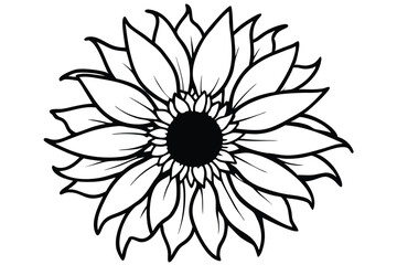 Vector silhouette of a sunflower.