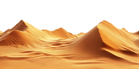 A breathtaking panoramic view of golden desert dunes stretching across the horizon.