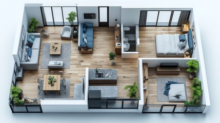 3d render of a modern building