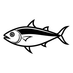 Obraz premium an elegant unique Great Tuna fish. realistic LOGO types on white background.