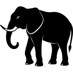 elephant vector illustration silhouette vector illustration on white background.