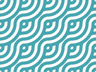 Seamless blue and white curved lines pattern. Suitable for fabric designs, textiles, wrapping paper, and backgrounds for various projects.