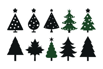 Minimalist Christmas Tree Icon Collection
