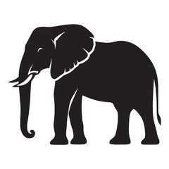 Soft-edged elephant silhouette crafted for subtle design accents – elephant silhouette – elephant vector – elephant illustration – silhouette of elephant

