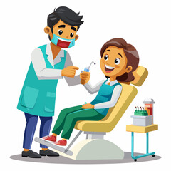  Indian dentist examining patient’s teeth in dental chair, professional Indian dentist in clinic.