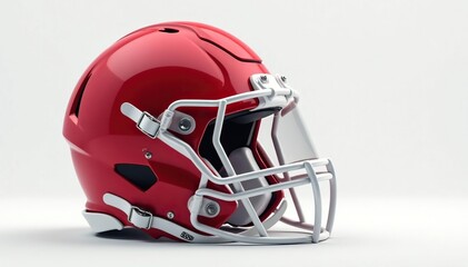 Fototapeta premium American football helmet, pristine white backdrop , symbol, helmet