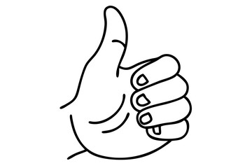 Thumb Up Gesture Illustration, Positive Approval Sketch, Hand Gesture Drawing
