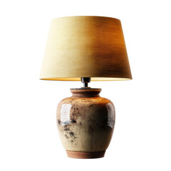 Elegant Ceramic Table Lamp with Warm Bulb on a white background.