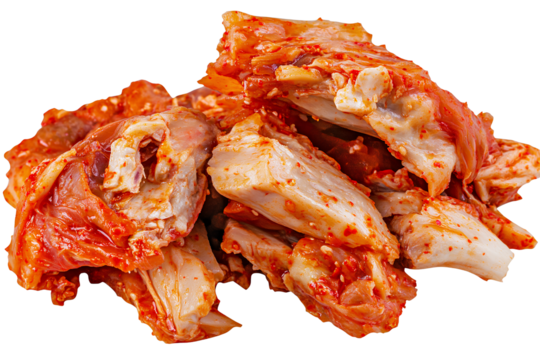 A pile of kimchi on the side, transparent background