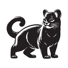 Stylish fossa silhouette designed for use in high-quality branding, logos, and digital illustrations – fossa silhouette – fossa vector – fossa illustration – silhouette of fossa

