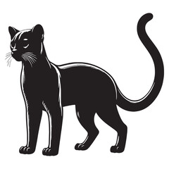 Obraz premium Professional fossa silhouette crafted for scalable logos, digital media, and branding projects – fossa silhouette – fossa vector – fossa illustration – silhouette of fossa