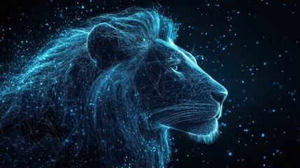 Lion digital art profile