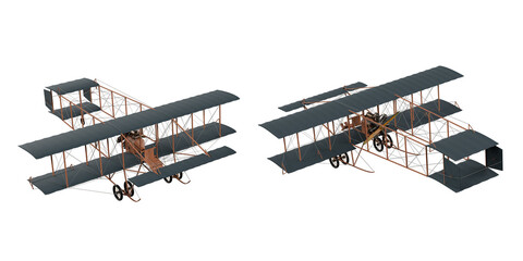 old biplane isolated on white © Aziz3D99