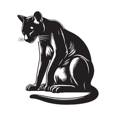 Minimalist fossa silhouette vector perfect for contemporary logos, scalable digital media, and branding – fossa silhouette – fossa vector – fossa illustration – silhouette of fossa

