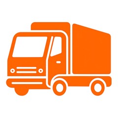 Fototapeta premium Simple orange silhouette of a delivery truck