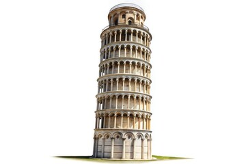 Tower Of Pisa Landmark Isolated On White Background