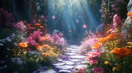 Obraz premium Magical flower path