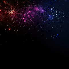 Obraz premium Colorful fireworks explode against a dark background Sparkle trails glow brilliantly