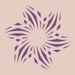 abstract geometric symmetrical purple flower vector illustration