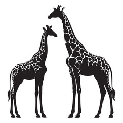 Fototapeta premium Bold giraffe silhouette designed for high-quality branding, logo creation, and scalable digital media – giraffe silhouette – giraffe vector – giraffe illustration – silhouette of giraffe