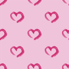 Seamless pattern with hand drawn heart doodle for decorative print, wrapping paper, greeting cards and fabric