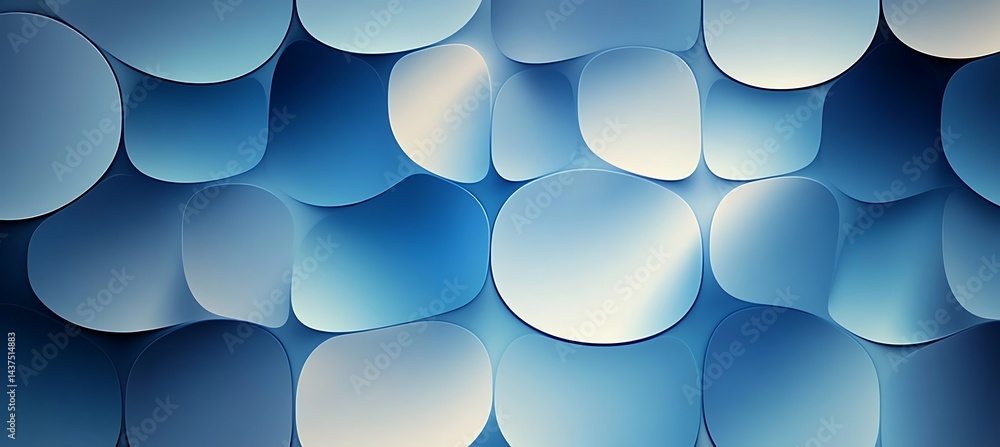Poster modern abstract background with soft blue rounded squares and smooth pastel gradient in a clean arti