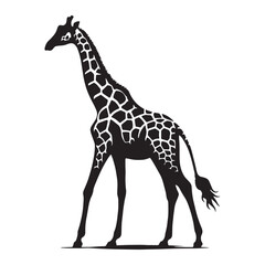 Dynamic giraffe silhouette tailored for professional digital design, logos, and scalable branding projects – giraffe silhouette – giraffe vector – giraffe illustration – silhouette of giraffe

